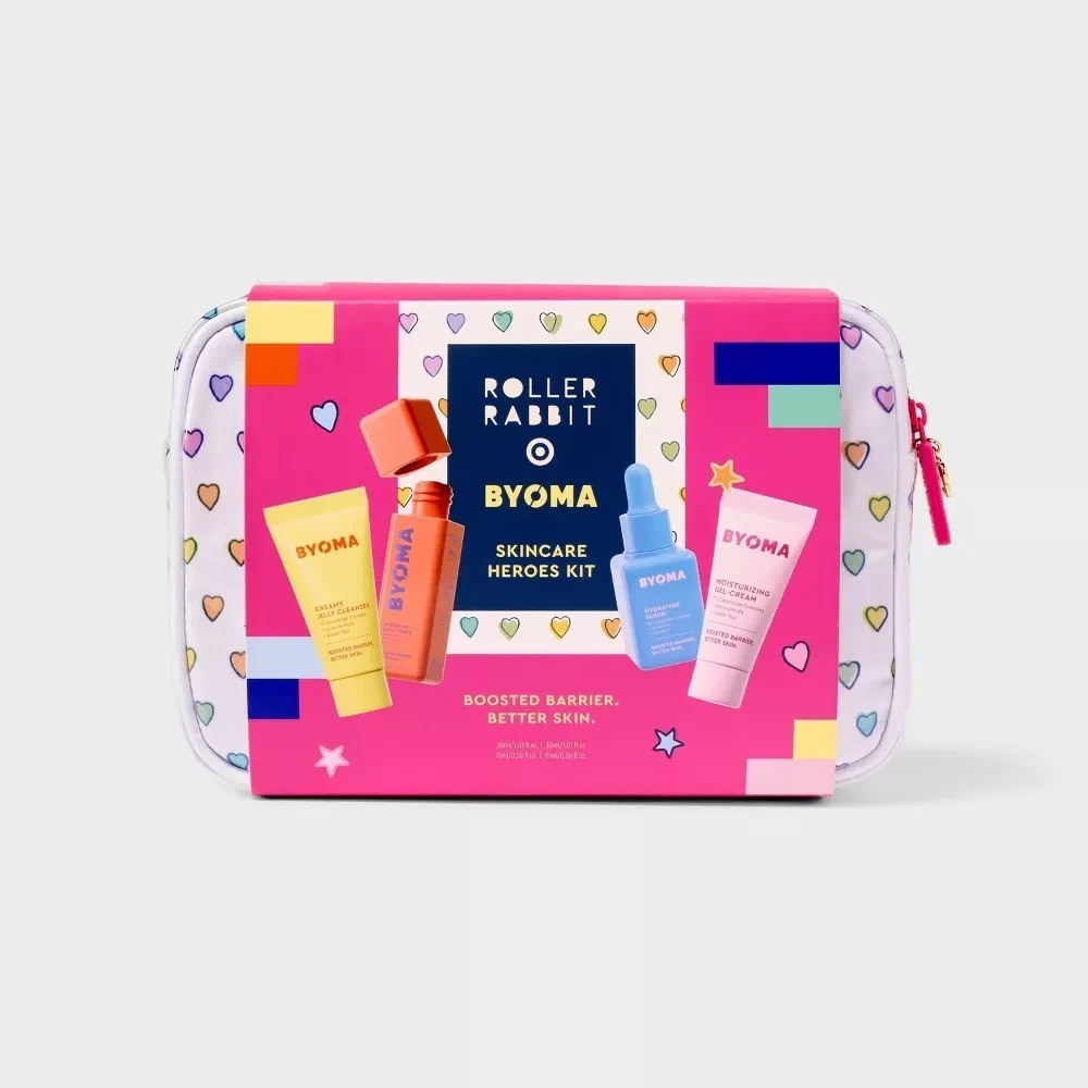 Roller Rabbit x Target BYOMA Disco Hearts Skincare Set 5pc Travel Kit NEW
